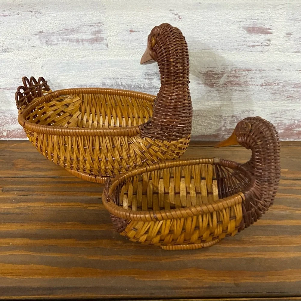 Vintage Wicker Nesting Ducks Baskets - Picture 7 of 7